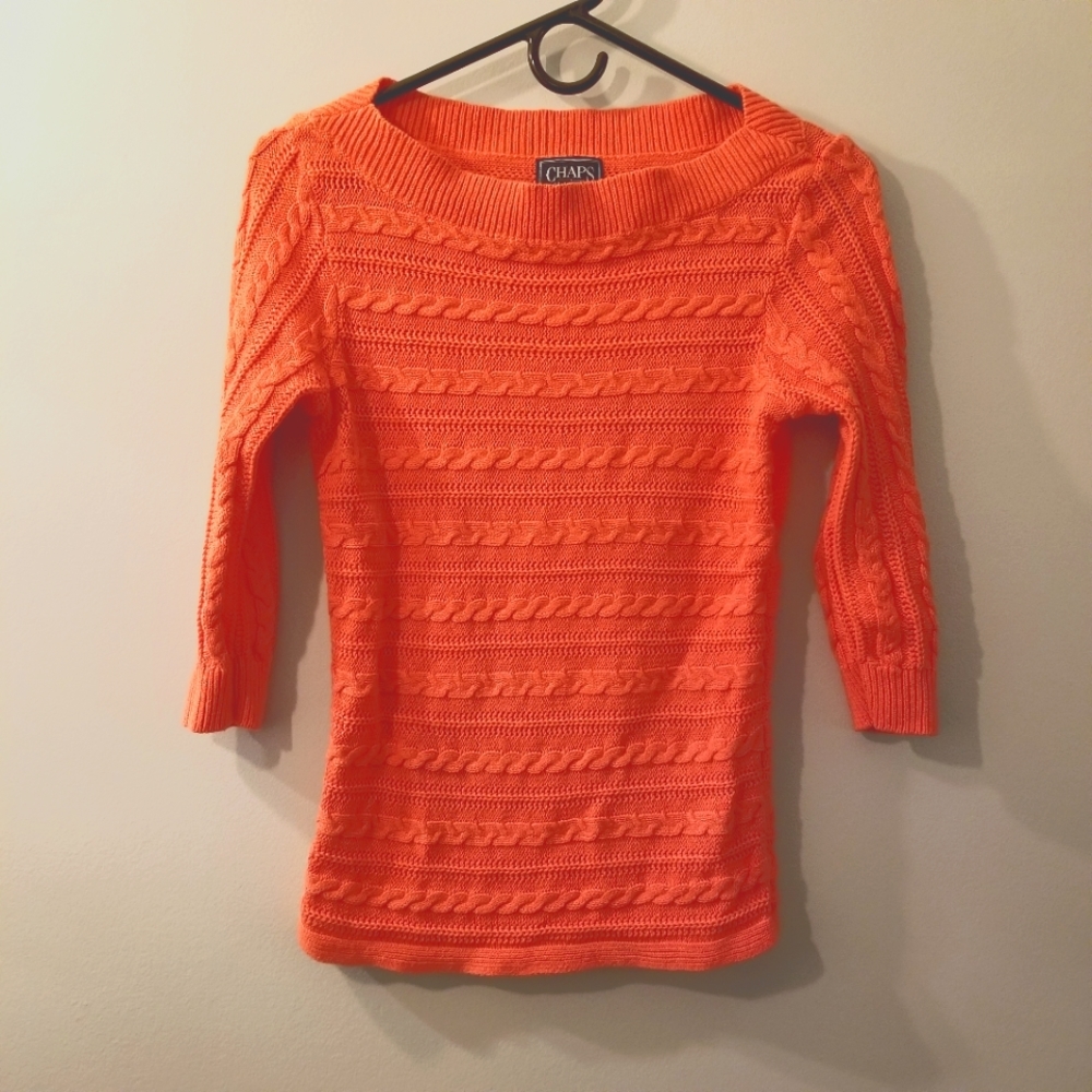 Chaps Classics Women's 3/4 Sleeve Sweater Size Small